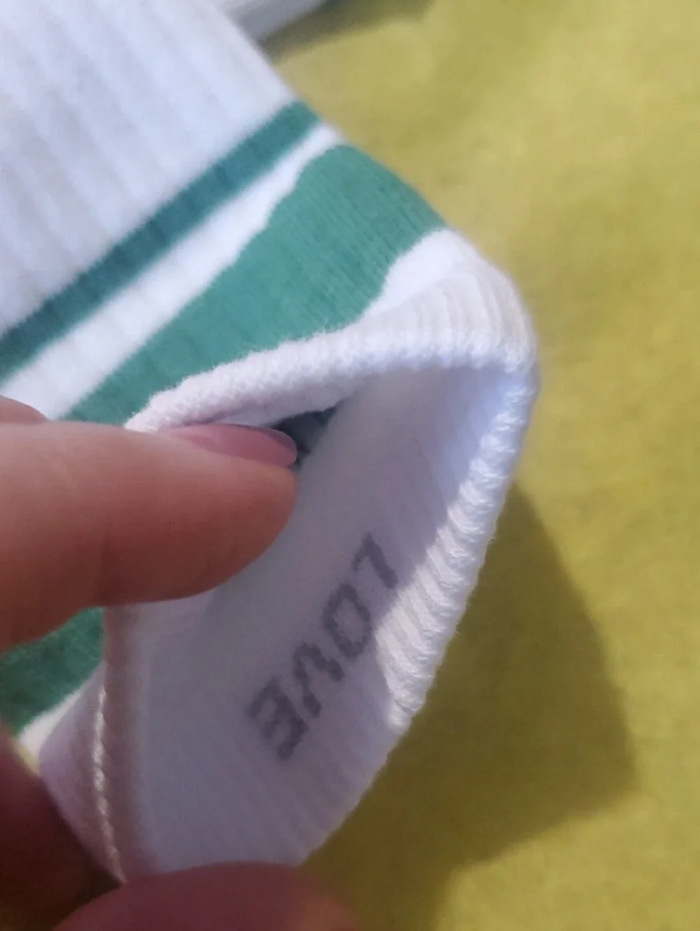 lululemon athletica Women’s White Crew Socks 2 Pairs -Green And Black Accents
